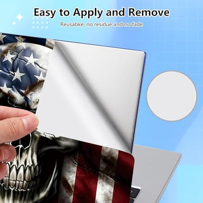 Universal Laptop Skin Sticker Decal for 11.6”12" 13" 13.3" 14" 15" 15.4" 15.6" Reusable Waterproof Scratch-Scratch Resistant Protective Vinyl Laptop Notebook Skin Stickers - American Flag Skull - color: American Flag Skull