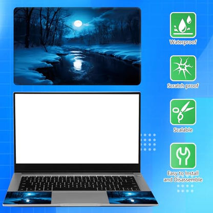 Universal Laptop Skin Sticker Decal for 11.6”12" 13" 13.3" 14" 15" 15.4" 15.6" Reusable Waterproof Scratch-Scratch Resistant Protective Vinyl Laptop Notebook Skin Stickers - Blue Forest Moon - color: Blue Forest Moon