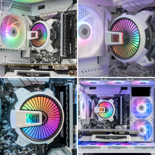 ALSEYE W90 CPU Cooler, Temperature Displayed CPU Cooler for Small Size PC Case with Powerful 90mm ARGB Lighting Fan and 40mm High-Performance Heat Column Inside (W90 AMD Version) - style: W90 AMD version