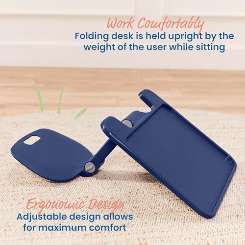 ECR4Kids The Surf Folding Portable Lap Desk, Large, Flexible Seating, Navy - color: Navy