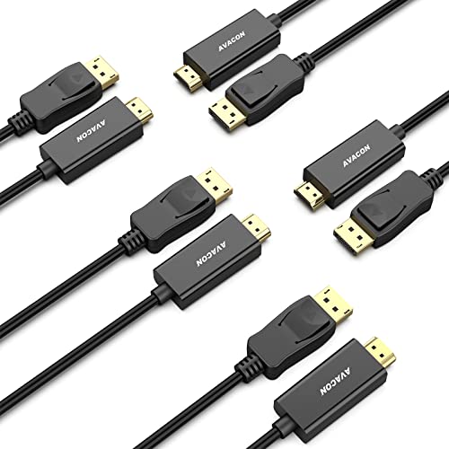 4K DisplayPort to HDMI 6 Feet Cable 5 Pack, Uni-Directional DP 1.2 Computer to HDMI 1.4 Screen Cable Compatible with HP, ThinkPad, AMD, NVIDIA, Desktop - color: 5 PACK, size: 6 ft