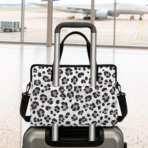 Laptop Sleeve, Laptop Cover with Adjustable Strap Computer Bag Tablet Notebook Sleeves Handbag Messenger Briefcase - color: Leopard Print