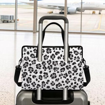 Laptop Sleeve, Laptop Cover with Adjustable Strap Computer Bag Tablet Notebook Sleeves Handbag Messenger Briefcase - color: Leopard Print