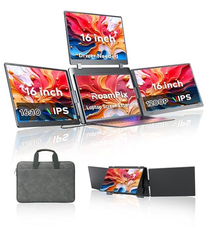 16" Laptop Screen Extender Monitor Portable, Quad Monitor, FHD 1200P IPS Laptop Extender Compatible with Wins/Mac for 13.6" - 18.5" Laptops - size: 16", style: Quad screen