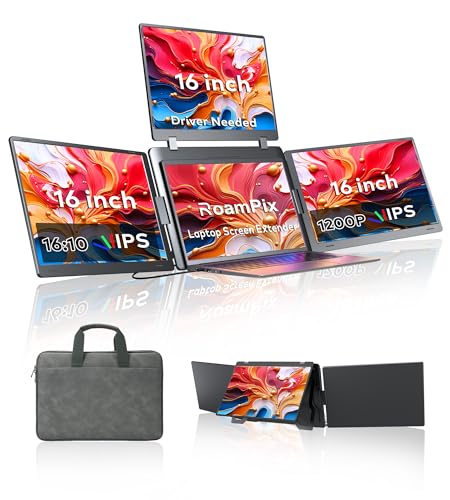 16" Laptop Screen Extender Monitor Portable, Quad Monitor, FHD 1200P IPS Laptop Extender Compatible with Wins/Mac for 13.6" - 18.5" Laptops - size: 16", style: Quad screen