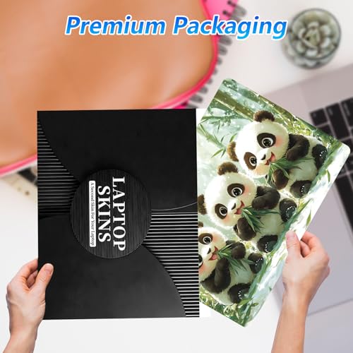 Universal Laptop Skin Sticker Decal with 2 Wrist Pad Skins, Waterproof Scratch Vinyl Cover for 11–15.6 Inch MacBook, HP, Dell, Lenovo, Cutable & Reusable,Cute Baby Panda Trio - color: Cute Baby Panda Trio