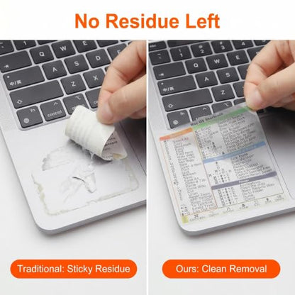 KEANBOLL 2-Pack Mac Keyboard Shortcut Stickers, Clear Mac OS Shortcuts Decal 2026 for 13-16" MacBook Pro/Air (M1-M5 Chip), No-Residue Vinyl Instant Reference Cheat Sheet, Clear - color: New Clear