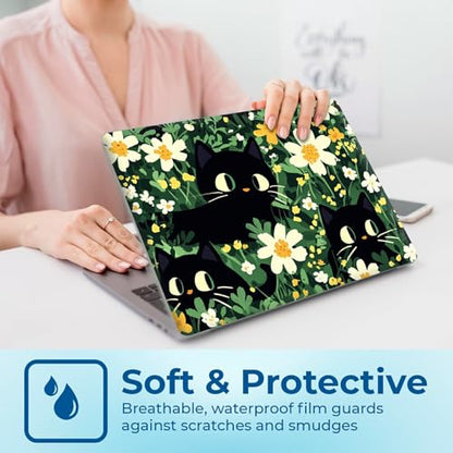 Reusable Universal Laptop Skin Sticker, Cut to Fit for 11.6–15.6 Inch Laptops, Waterproof Protective Film, No-Residue - Cute Black Cats - color: Cute Black Cats