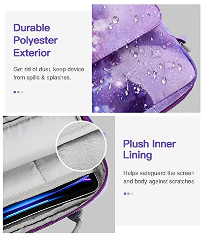 MoKo 13 Inch Tablet Sleeve Bag Carrying Case with Shoulder Strap Handle | Fits iPad Pro 13-inch M5, iPad Air 13-inch M4/M3, iPad Pro 12.9 M2/M1 and Tab S8+/S9+ 12.4, Purple Starry Sky - color: Purple Starry Sky, size: 12.9 inch