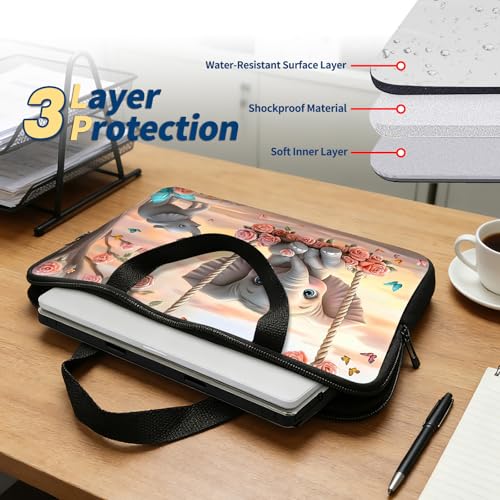 Laptop Bag 10 Inch,Resistant Shockproof Laptop Sleeve Case Protective Cover Carrying Case with Handle Compatible for HP Dell Lenovo Acer Asus Notebook Computer,Baby Elephant Swing - color: Baby Elephant Swing, size: 9-10.5 in