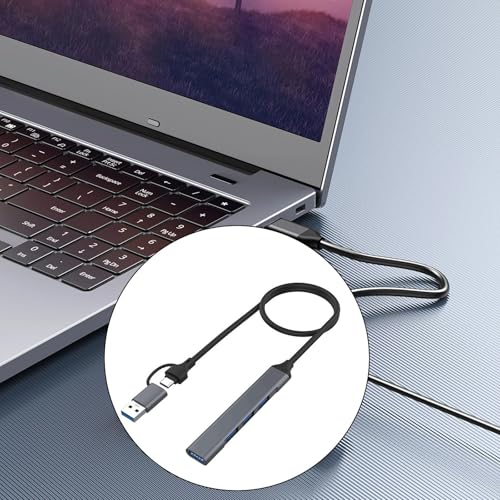Aluminum 4/7 Port USB C Adapter Docking Station USB2.0+USB3.0 Laptop Dock