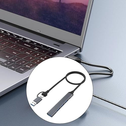 Aluminum 4/7 Port USB C Adapter Docking Station USB2.0+USB3.0 Laptop Dock