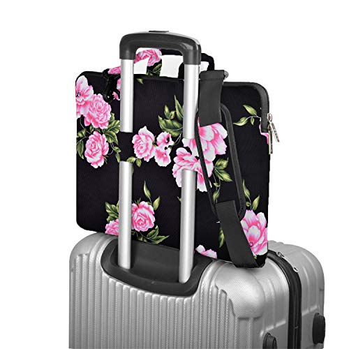 Hseok Laptop Shoulder Bag 13 13.3 14 Inch Case Compatible with MacBook Pro/Neo 14" M5/M4/M3/M2/M1,Mac Air/pro/Neo 13" and Most 13 13.3 14 Notebooks,Spill-Resistant Briefcase,Peony - color: Peony, size: 13-13.5 inch