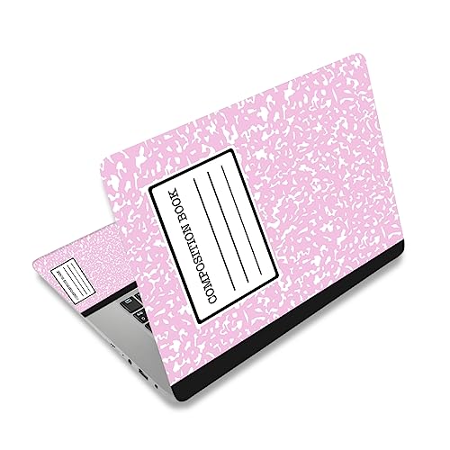 12" 13" 13.3" 14" 15" 15.4" 15.6 inch Vinyl Skin Sticker Decal for Laptop | Skin Sticker Cover Art Protector Notebook PC (2 Wrist Pad Skins Included), Decorative Waterproof, Pink Composition Book - color: Pink Composition Book