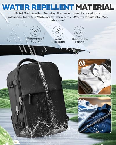WONHOX Vacuum Seal Travel Backpack with Air Pump Compression Vacpack Waterproof Carry On Backpack for Travel Women men with Vacuum System Laptop Airlines Approved Daypack Space Saver Bags Black - color: B12-black(with Air Pump)