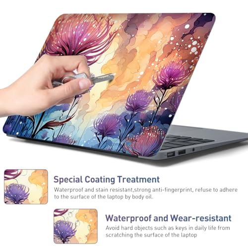 12.1 13 13.3 14 15.4 15.6 Inch Laptop Skin Decal, Laptop Skins Stickers Decals for Notebook PC, Universal Reusable Vinyl Laptop Cover Sticker, Waterproof Art Protector I Blossom Purple Flower - color: Blossom Purple Flower