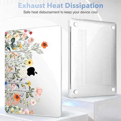 May Chen Compatible with MacBook Air 13 inch Case 2022 2021, 2020-2018 Release Model: M1 A2337 A2179 A1932, Plastic Hard Shell Case Cover for Mabook Air 13 inch with Retina Dispaly, Spring Flowers - color: Spring flowers