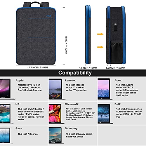 Slim & Expandable Laptop Backpack 15 15.6 16 Inch Case, Water Resistant Travel Backpack Compatible with MacBook Pro/Neo 16" 15", Dell XPS 15 16 and Most 15" 15.6" 16" Notebooks，B01BL01 - color: B01bl01, size: 15"-16"