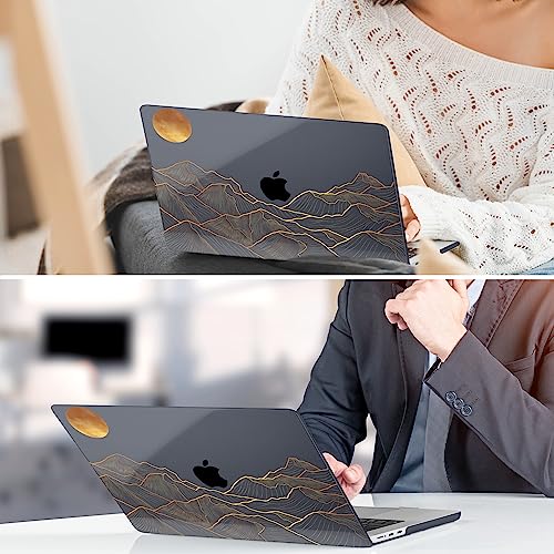 DONGKE for MacBook Air 13 Inch Case M5 2026 M4 2025 M3 M2 2024-2022 A3449 A3240 A3113 A2681, Plastic Hard Shell & Keyboard Cover & Screen Film for MacBook Air 13.6 Inch Case - Abstract Mountain - color: Abstract Mountain X692