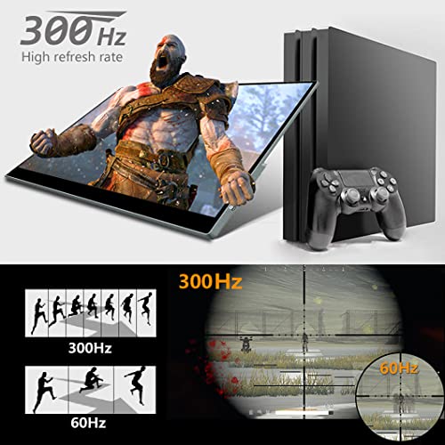 17.3" Portable Monitor Touchscreen, 300hz Portable Monitor 1MS Gaming Display for Laptop Game Console, FHD 100% sRGB Portable Display with Capacitive Stylus Pen/USB C/Mini HDMI - size: 17.3"
