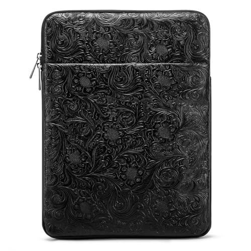 Kinmac 360° Protective Vertical Laptop Sleeve Case Cover Bag (Paisley Black PU, 12.5 inch-13.3 inch) - color: Paisley Black PU, size: 12.5 inch-13.3 inch