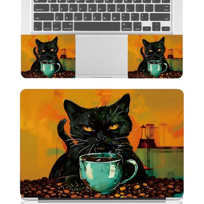 Universal Laptop Skin Sticker Decal for 11.6”12" 13" 13.3" 14" 15" 15.4" 15.6" Reusable Waterproof Scratch-Scratch Resistant Protective Vinyl Laptop Notebook Skin Stickers - A Cute Black Cat - color: A Cute Black Cat