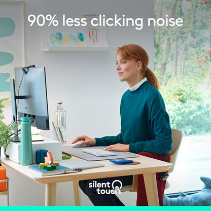 Logitech Signature M650 Wireless Mouse Small to Medium Sized - Off White | 2-year battery, silent clicks, customizable side buttons, compatible with PC, Mac, and Chromebook - color: Off White