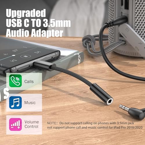 Fidioto 1000 PCS Black USB Type C to 3.5mm Female Headphone Jack Adapter, USB C to Aux Audio16-bit / 48 Khz Dongle Cable Cord Compatible with 16/16 Pro Max/16 Pro/16 Plus, iPad Pro,etc - color: Black, size: 1000 Pack