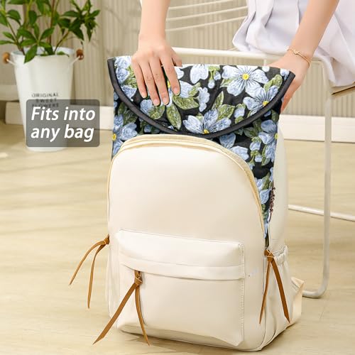 Puffy Laptop Sleeve 13-14 Inch, Soft Laptop Case, Blue Flower | Compatible with 15-16 Inch Macbook Pro/Air, Asus/Dell Xps/Lenovo Laptops, Protective Carrying Bag for Women and Men - color: Blue Flower, size: 13/14