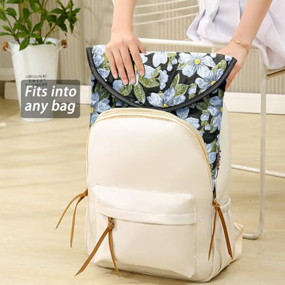 Puffy Laptop Sleeve 13-14 Inch, Soft Laptop Case, Blue Flower | Compatible with 15-16 Inch Macbook Pro/Air, Asus/Dell Xps/Lenovo Laptops, Protective Carrying Bag for Women and Men - color: Blue Flower, size: 13/14