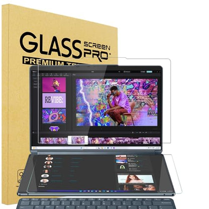 i-Tensodo 2Pack Screen Protector for Lenovo Yoga Book 9i 14" (14IAH10) | 2025,14 inch Tempered Glass,Laptop Touch Display, HD Clear, 9H, Anti-Scratch - color: Tempered Glass