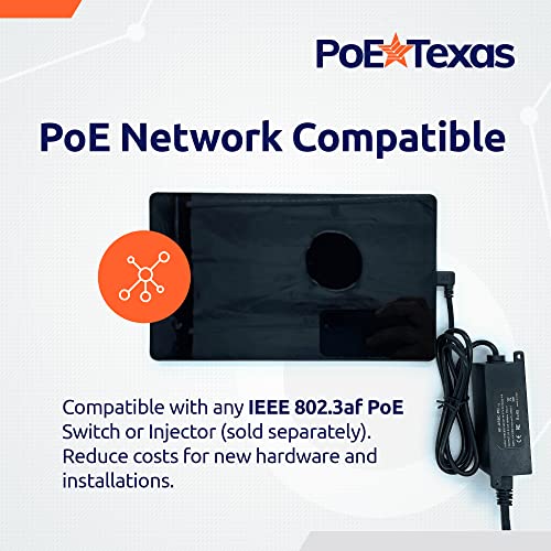PoE Texas 802.3af PoE to USB-C Adapter - 10 watt Power & Fast Ethernet for iPad mini, Air, Samsung Tab, Surface Go, Google Pixel - Integrated Angle Cable Converter for Tablets, Kiosks, POS - size: 5 Volt 12 Watt - USB-C + Data