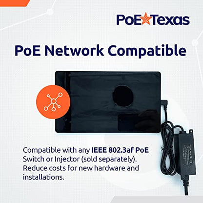 PoE Texas 802.3af PoE to USB-C Adapter - 10 watt Power & Fast Ethernet for iPad mini, Air, Samsung Tab, Surface Go, Google Pixel - Integrated Angle Cable Converter for Tablets, Kiosks, POS - size: 5 Volt 12 Watt - USB-C + Data