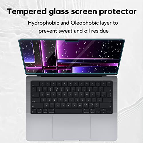 Tempered Glass Screen Protector for MacBook Pro 14.2'' M2 Pro/M3/M3 Pro/M3 Max 2023 Laptop Touch Sensitive Scratch Resistant Bubble Free Ultra-Thin - size: for MacBook Pro 14.2 M2 Pro 2023