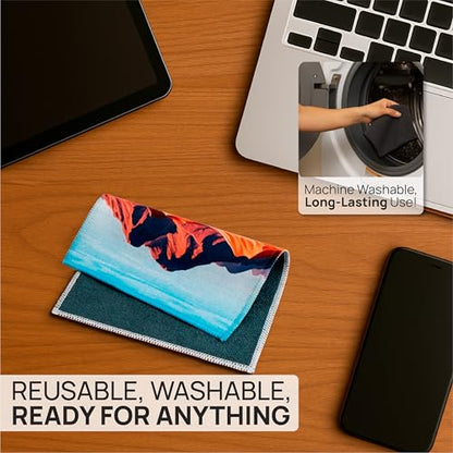 Microfiber Wholesale Quick Cloth Glasses Cleaning Cloths 8x8 Desert 1-Pack | with Case | Double-Sided Lens Cleaner for Eyeglasses, Camera, Screens & Glass | Reusable Microfiber Glass Polishing Cloths - color: Desert, size: 8"x8"