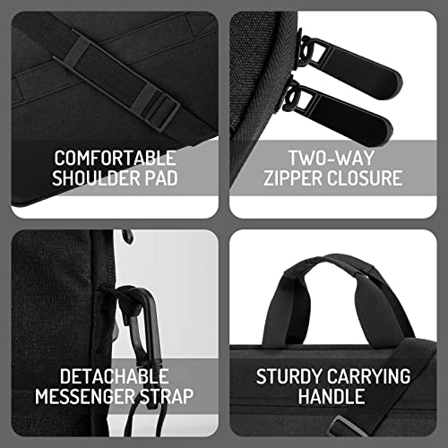 14-15 Inch Laptop Sleeve Bag Carrying Case Protective Computer Cover with Handle Shoulder Strap Compatible with 15 inch MacBook Air M5 M4 M3 M2 Acer ASUS HP Surface Dell Chromebook, Black - color: Black, size: 14"-15"
