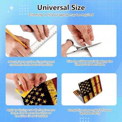 Universal Laptop Skin Sticker Decal for 11.6”12" 13" 13.3" 14" 15" 15.4" 15.6" Reusable Waterproof Scratch-Scratch Resistant Protective Vinyl Laptop Notebook Skin Stickers - American Flag - color: American Flag