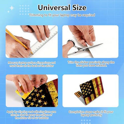 Universal Laptop Skin Sticker Decal for 11.6”12" 13" 13.3" 14" 15" 15.4" 15.6" Reusable Waterproof Scratch-Scratch Resistant Protective Vinyl Laptop Notebook Skin Stickers - American Flag - color: American Flag