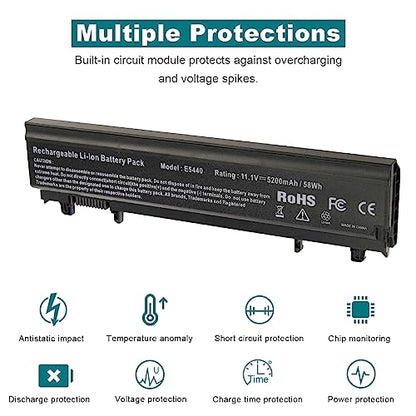 TREE.NB E5440 Laptop Battery for Dell Latitude 14 15 5000 E5540 Series M7T5F VV0NF FT6D9 3K7J7 5200mAh 11.1V Replacement - size: 7.28x2.72x0.94inch E5440