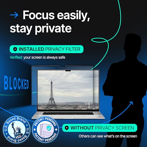 Magnetic Privacy Screen Compatible with MacBook Pro 14" 2021, 2022, 2023, 2024, 2025, M1, M2, M3, M4, M5 Anti-Blue Light Laptop Screen Protector Filter Blue Light Blocking Filter