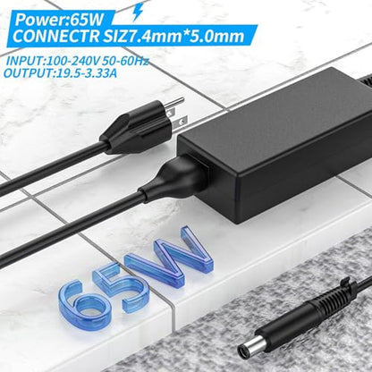 65W Laptop Charger Compatible with HP Pavilion DV7 DV6 DV5 DV4 DM4 G7 G6 Series, Probook, Compaq Cq57 Cq62 Cq56 Cq61 Cq60 Cq58,2000-329WM 2000-2A20NR 2000-20NR 2000-2020NR Power Adapter Supply Cord