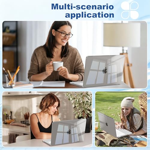 for MacBook Neo 13 inch Case 2026, Ultra-Thin Shockproof Hard Shell Laptop Cover with Keyboard Cover & Screen Protector, Anti-Scratch Accessories Kit, Crystal Grey - color: Crystal Grey
