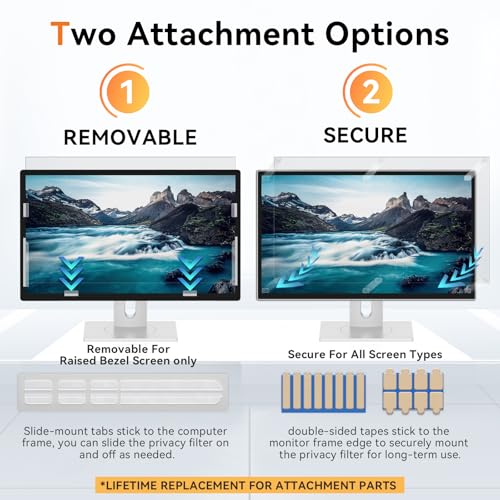 Mamol 21.5 Inch Computer Privacy Screen - Removable Anti Blue Light Glare Filter, Anti-Scratch Protective Film - size: 21.5'' Privacy Screen (16:9)