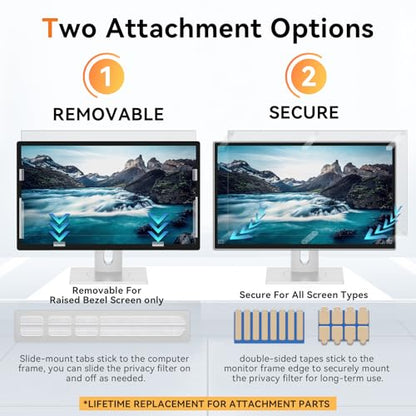 Mamol 21.5 Inch Computer Privacy Screen - Removable Anti Blue Light Glare Filter, Anti-Scratch Protective Film - size: 21.5'' Privacy Screen (16:9)