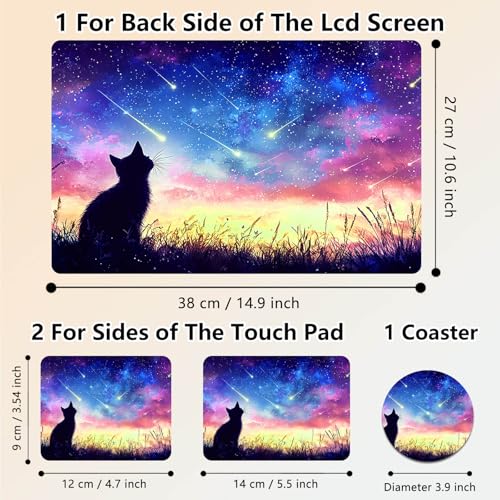 Laptop Skin Sticker Decal 15.6 Inch,12 13 13.3 14 15 15.6 in Laptop Netbook Skins for Notebook,Art Decal Removable Waterproof Scratch Resistant,Universal Vinyl Cover,Colorful Galaxy Cat - color: Colorful Galaxy Cat