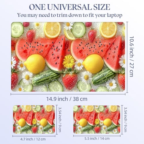 Universal Laptop Skin Sticker Decal,15.6 Inch Laptop Vinyl Cover for 13" 14" 15.6" Laptop,Scratch-Resistant Waterproof Protector Wrap,Reusable with Wrist Pads,Summer Fruit Ice Pattern - color: Summer Fruit Ice Pattern