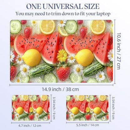 Universal Laptop Skin Sticker Decal,15.6 Inch Laptop Vinyl Cover for 13" 14" 15.6" Laptop,Scratch-Resistant Waterproof Protector Wrap,Reusable with Wrist Pads,Summer Fruit Ice Pattern - color: Summer Fruit Ice Pattern