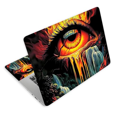 Universal Laptop Skin Decal, 3-Piece Vinyl Protector for 12 13 14 15.6" Notebook, Waterproof Anti-Scratch, Easy Trim & Bubble-Free Finish, Eye with a Waterfall - color: Eye with a Waterfall