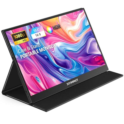 Laptop Screen Extender, 15.6" IPS FHD 1080P Laptop Monitor Extender USBC HDMI Dual Speakers Portable Monitor for PC/Mac/Phone/PS5/PS4/Xbox/Switch, HDR Gaming Monitor with Cover Stand