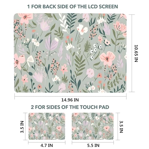 AIMSA Laptop Notebook Skin Sticker Cover Decal, 12 13 13.3 14 15 15.4 15.6 inch Laptop Vinyl Skin Sticker Netbook Cover Art Protector, Pink White Flowers Plants - color: Pink White Flowers Plants
